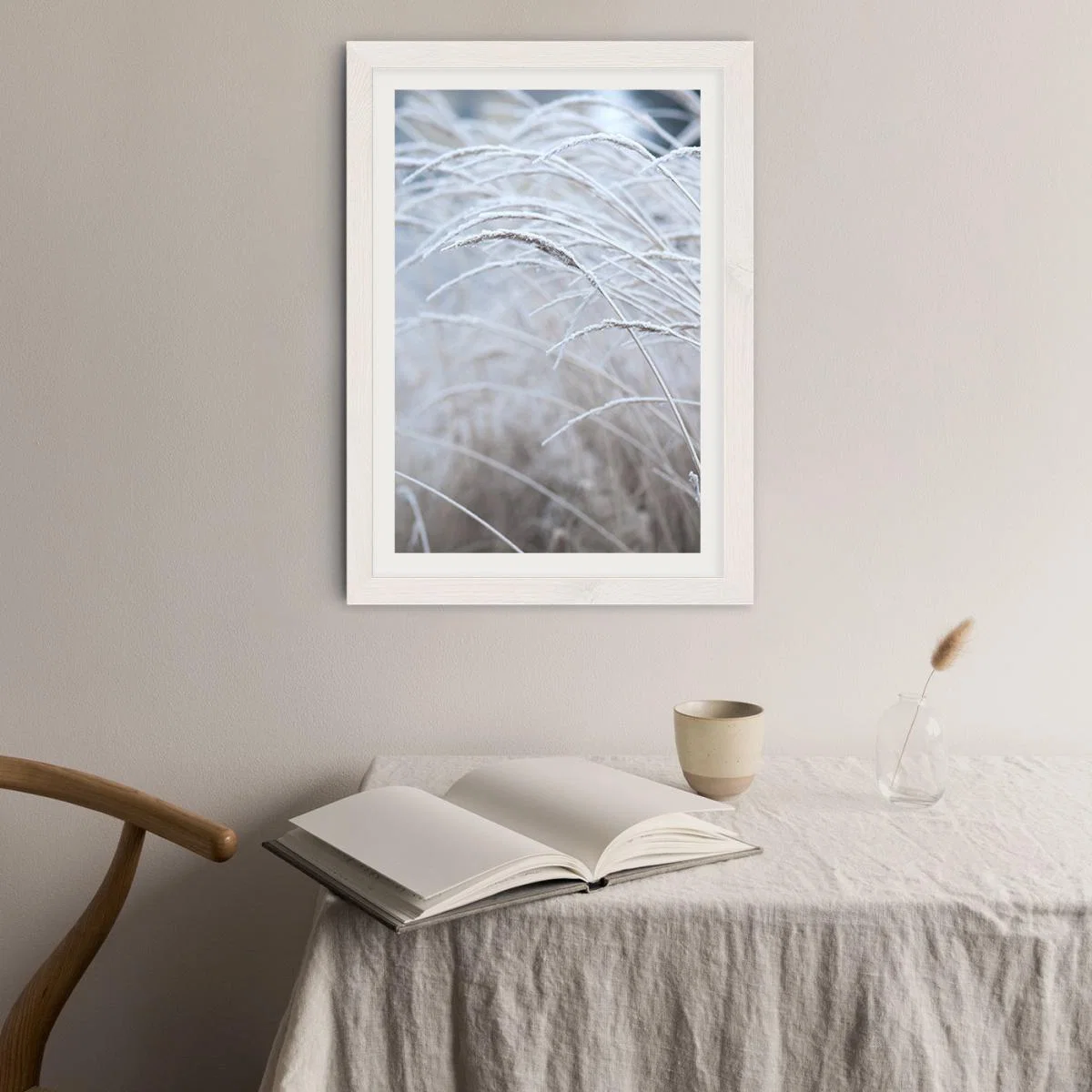 White and Calm Art Print White Frame – image 2