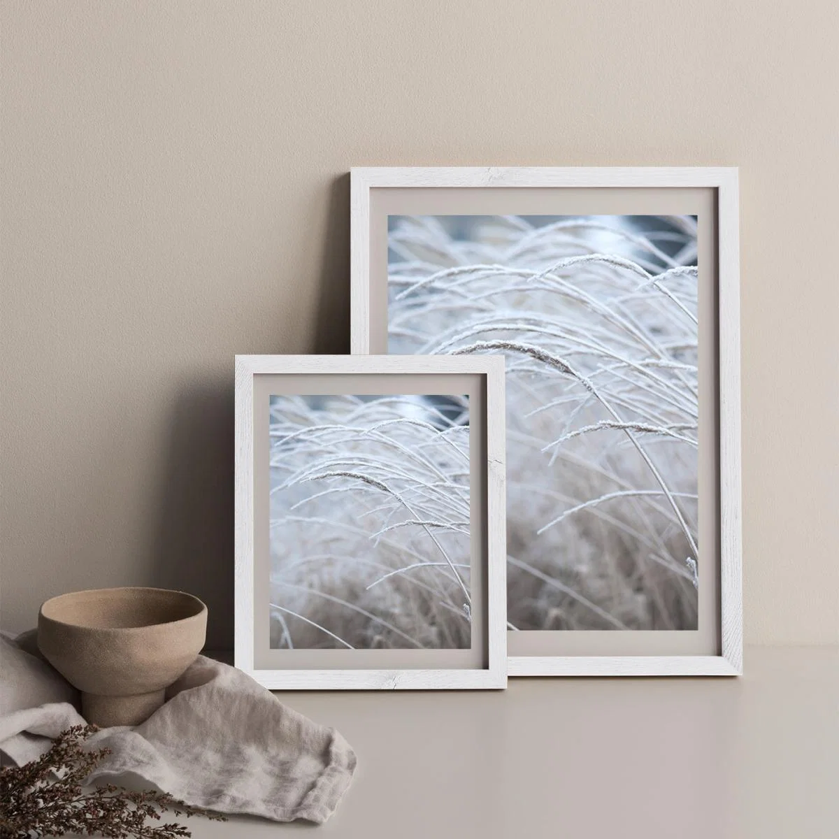 White and Calm Art Print White Frame – image 11