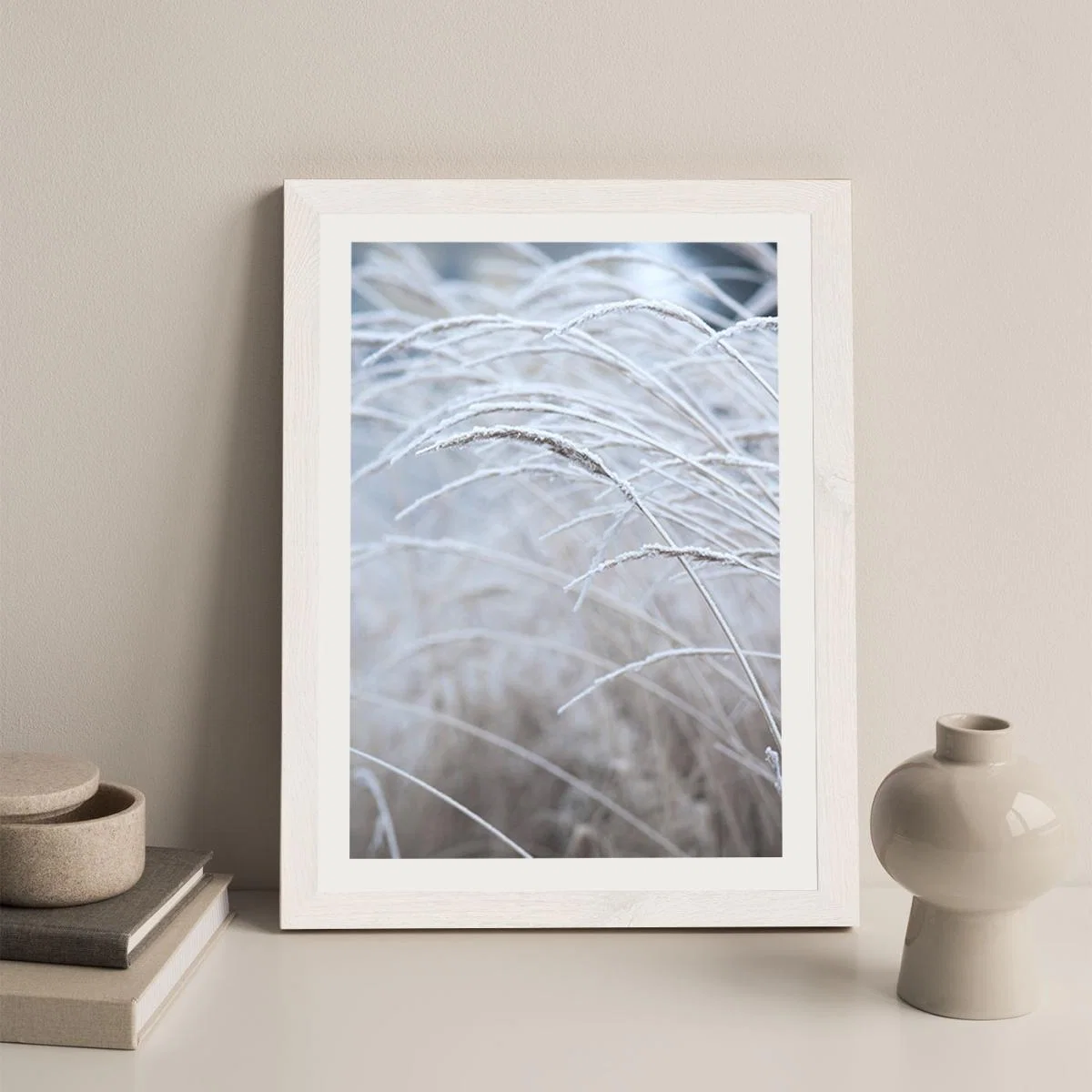 White and Calm Art Print White Frame – image 4