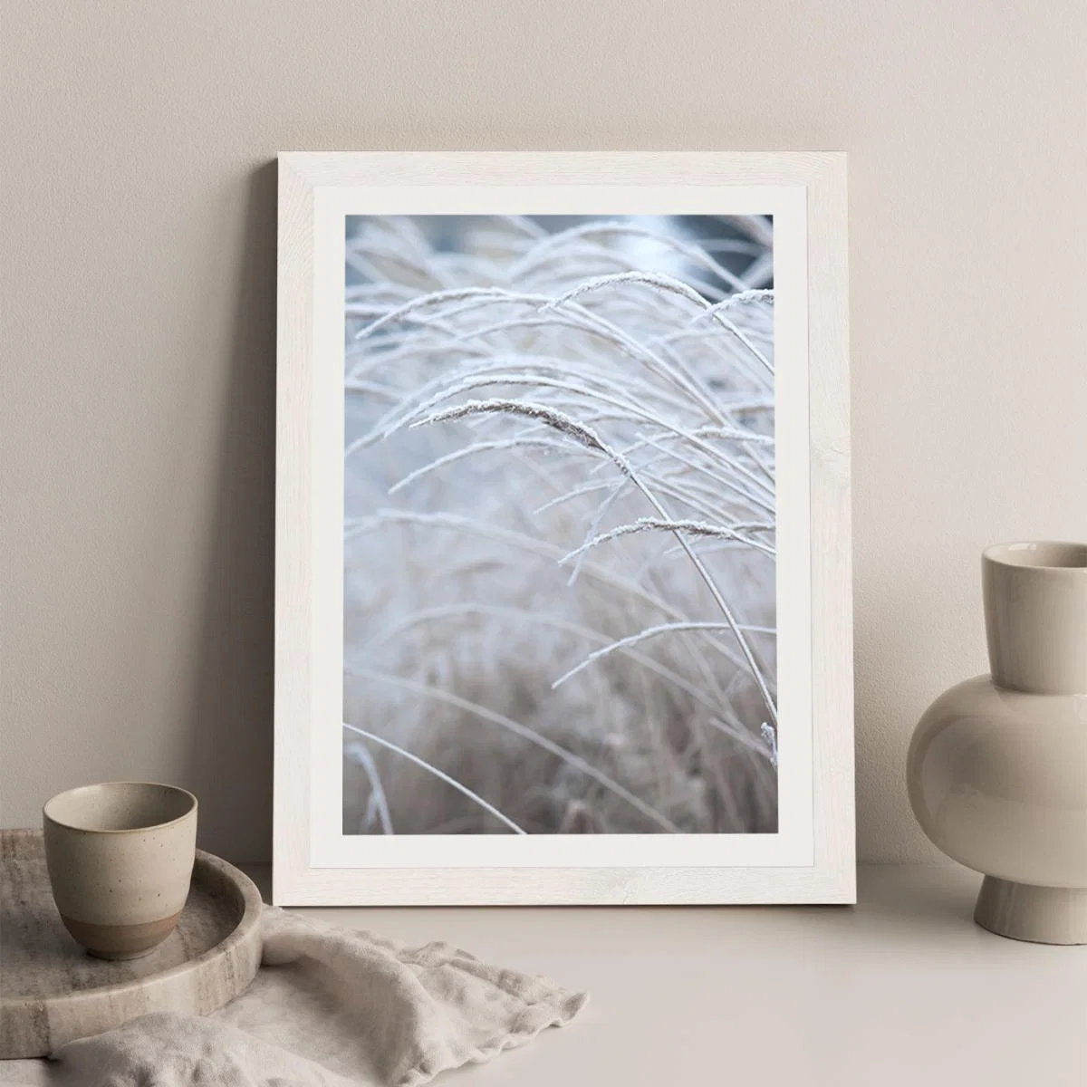 White and Calm Art Print White Frame – image 5
