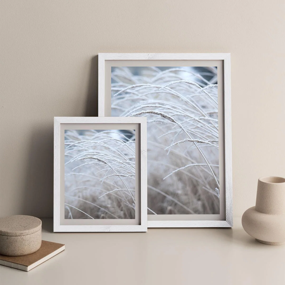 White and Calm Art Print White Frame – image 7