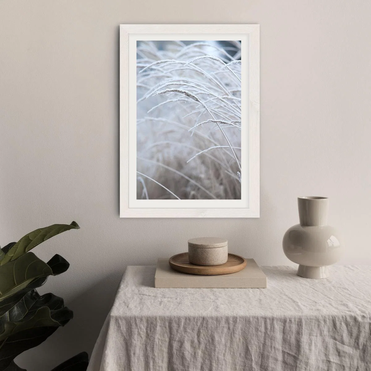 White and Calm Art Print White Frame – image 8