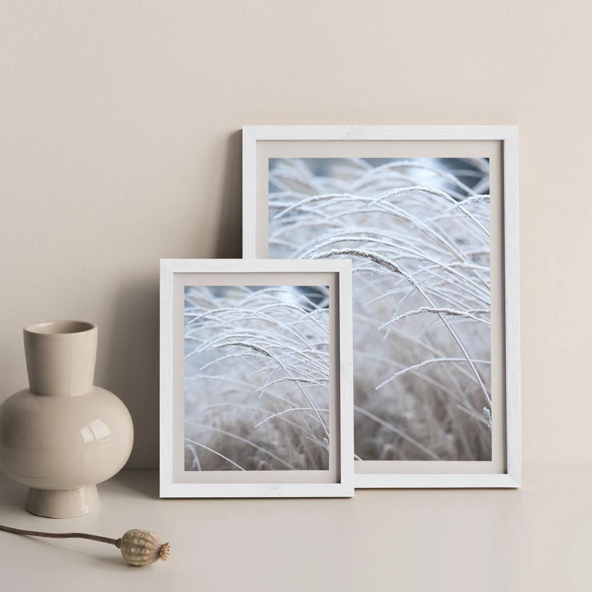 White and Calm Art Print White Frame – image 10