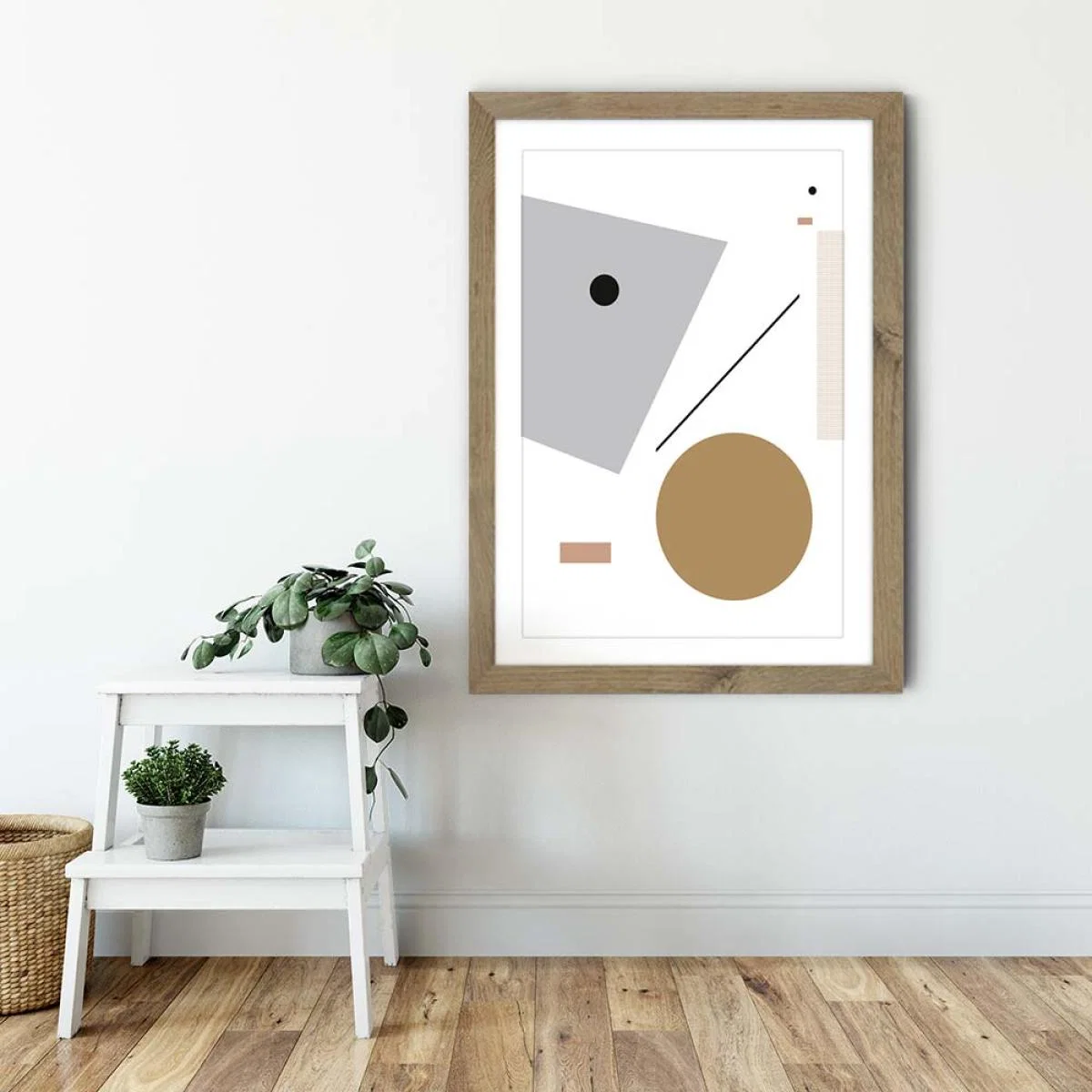 Minimal Geo 3 Art Print Oak Frame – image 5