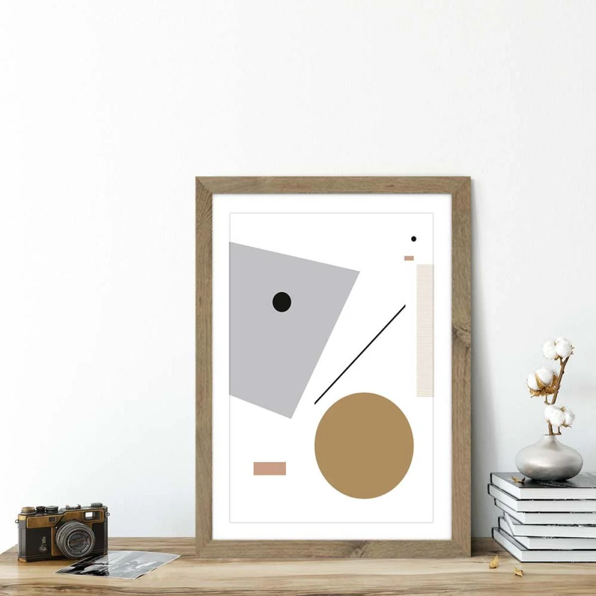 Minimal Geo 3 Art Print Oak Frame – image 6