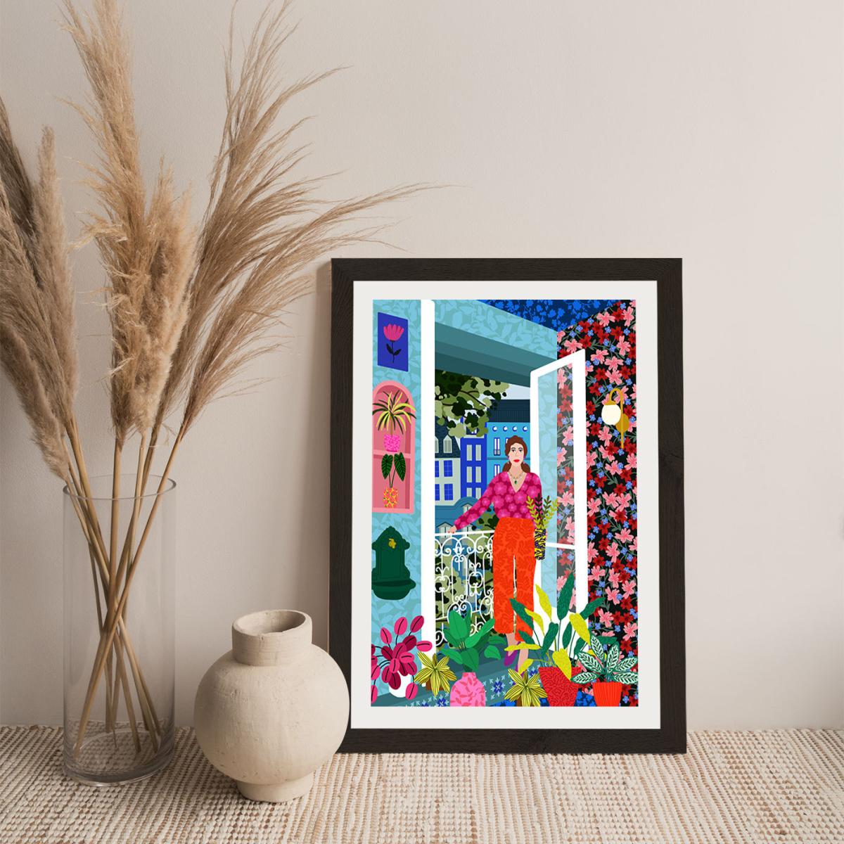 Decorating My apartment Art Print Black Frame – image 3