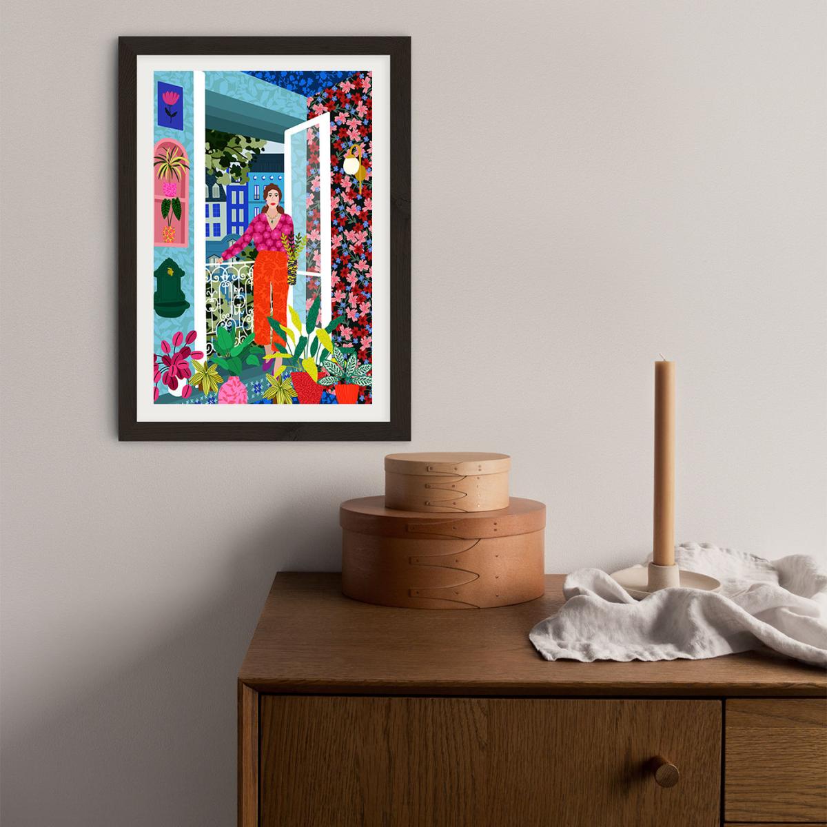 Decorating My apartment Art Print Black Frame – image 4