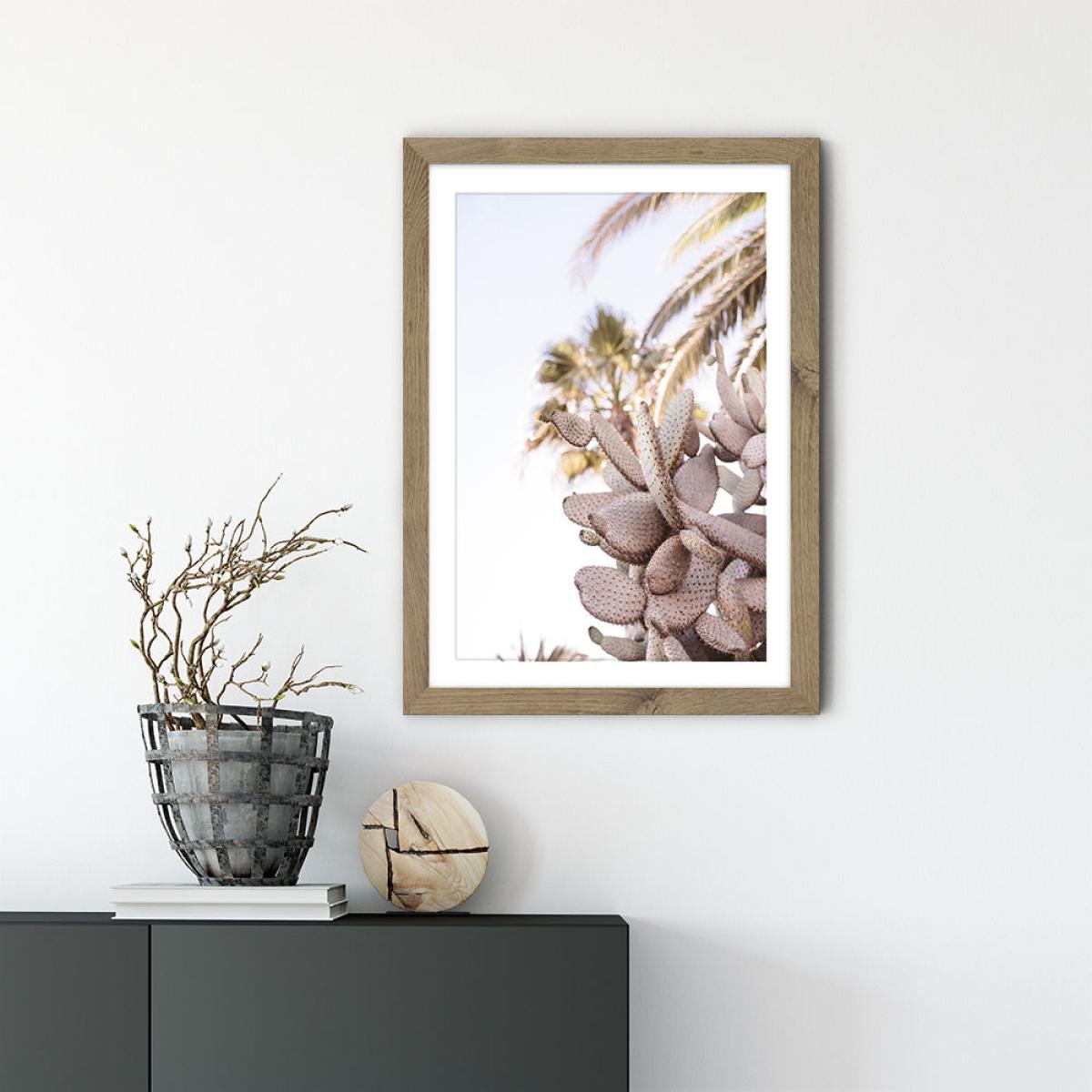 Cacti Art Print Oak Frame – image 2