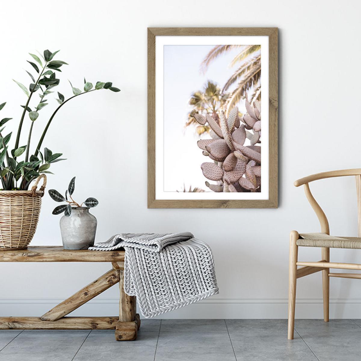 Cacti Art Print Oak Frame – image 4