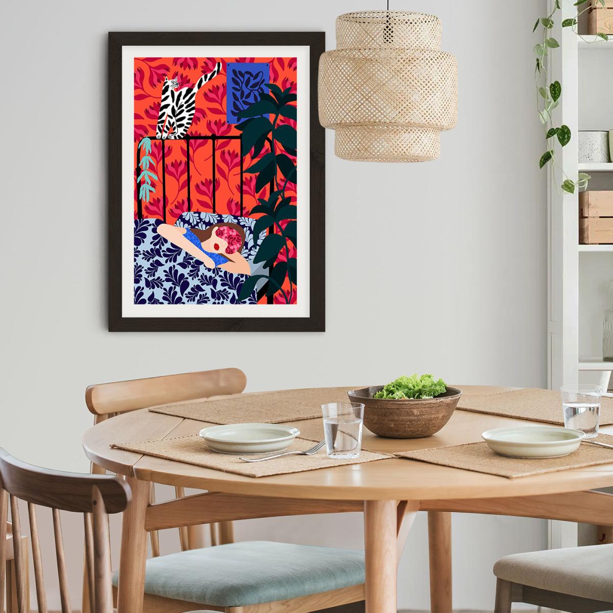 Girl Dreaming Art Print Black Frame – image 8