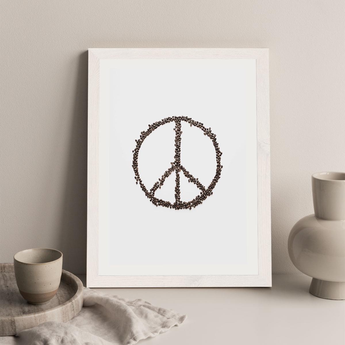 Coffee And Peace Essentials Art Print White Frame – image 2