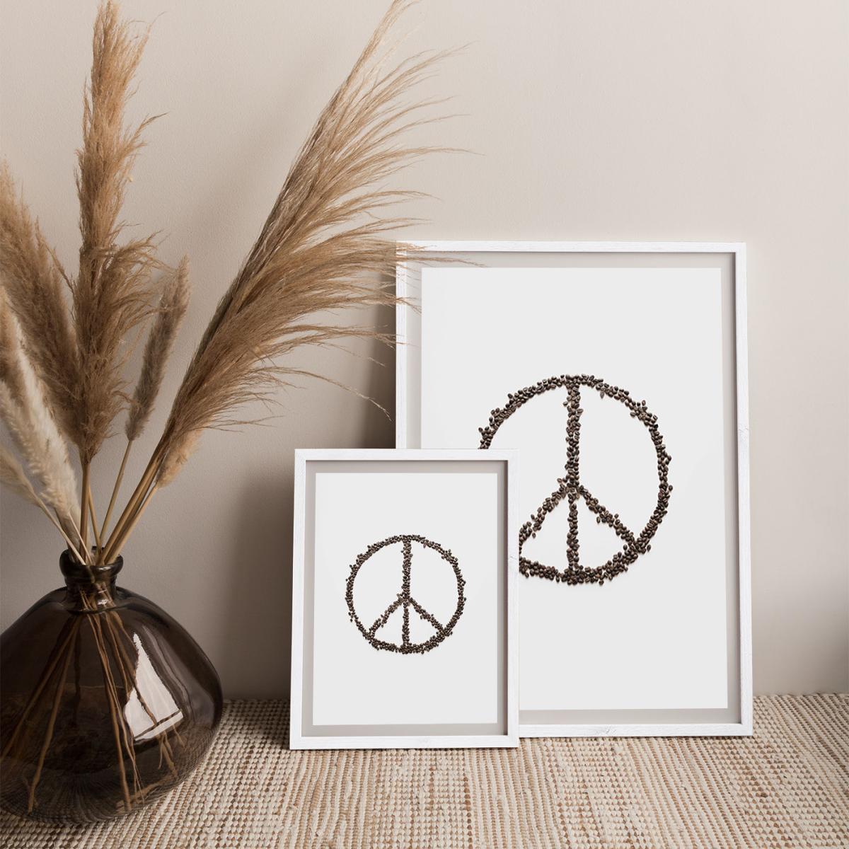Coffee And Peace Essentials Art Print White Frame – image 3