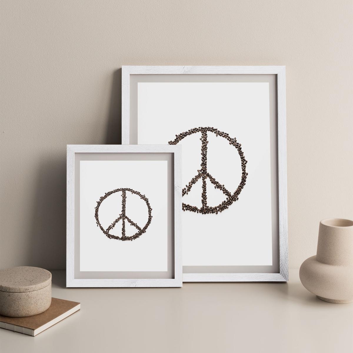 Coffee And Peace Essentials Art Print White Frame – image 6