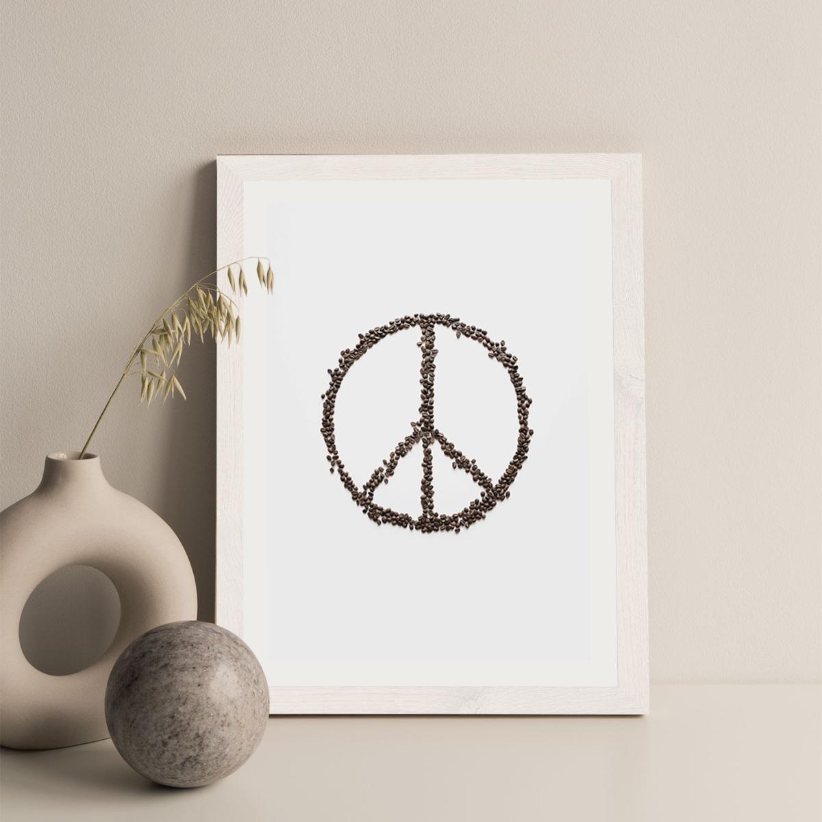 Coffee And Peace Essentials Art Print White Frame – image 7