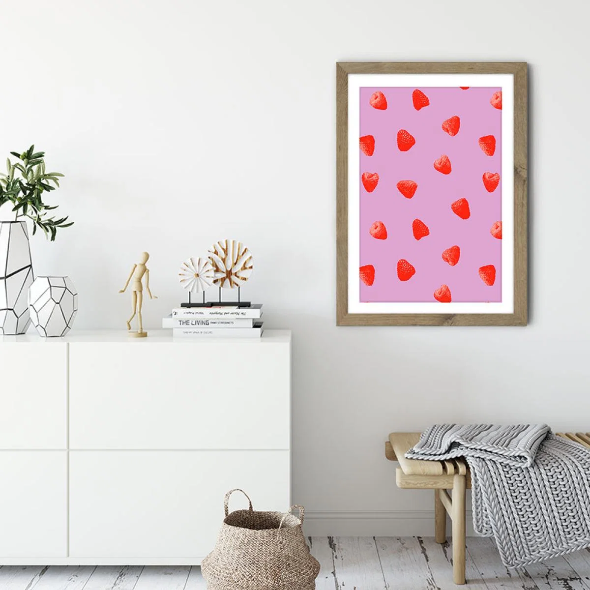 Raspberries Heaven Art Print Oak Frame – image 5