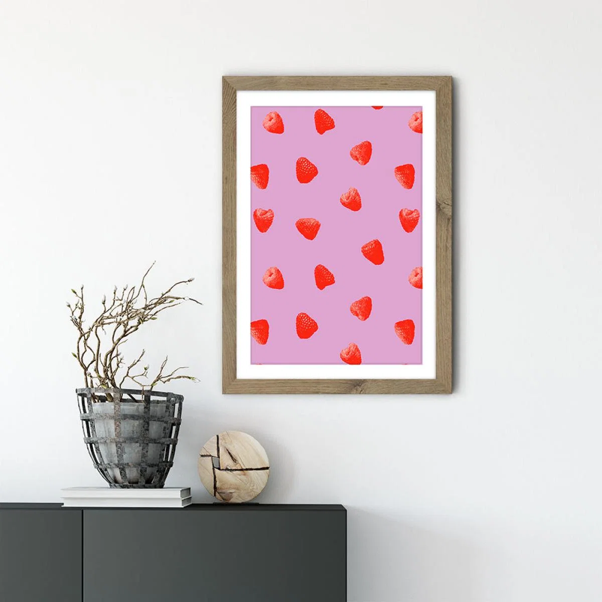 Raspberries Heaven Art Print Oak Frame – image 6