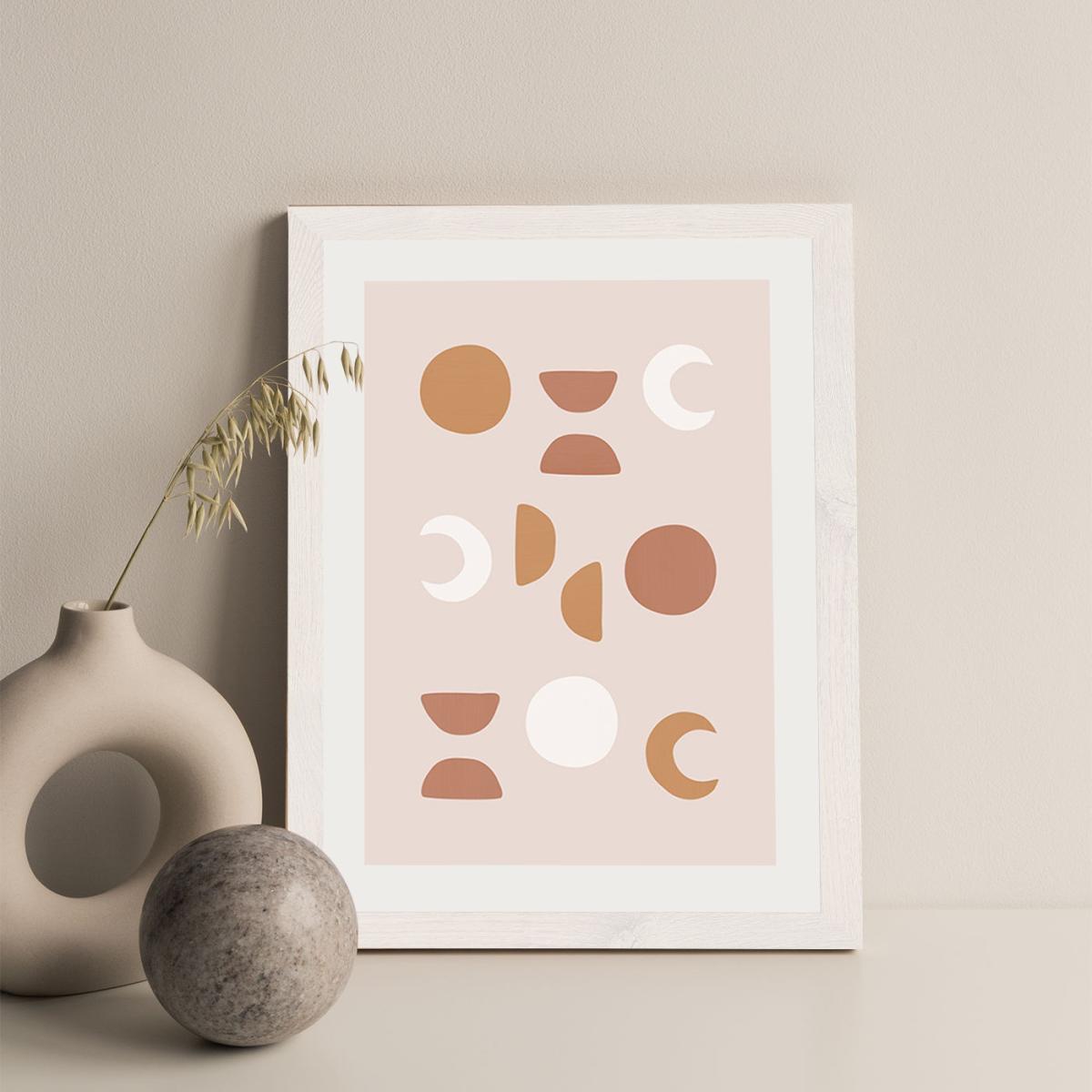 Blush Moon Phases Art Print White Frame – image 2