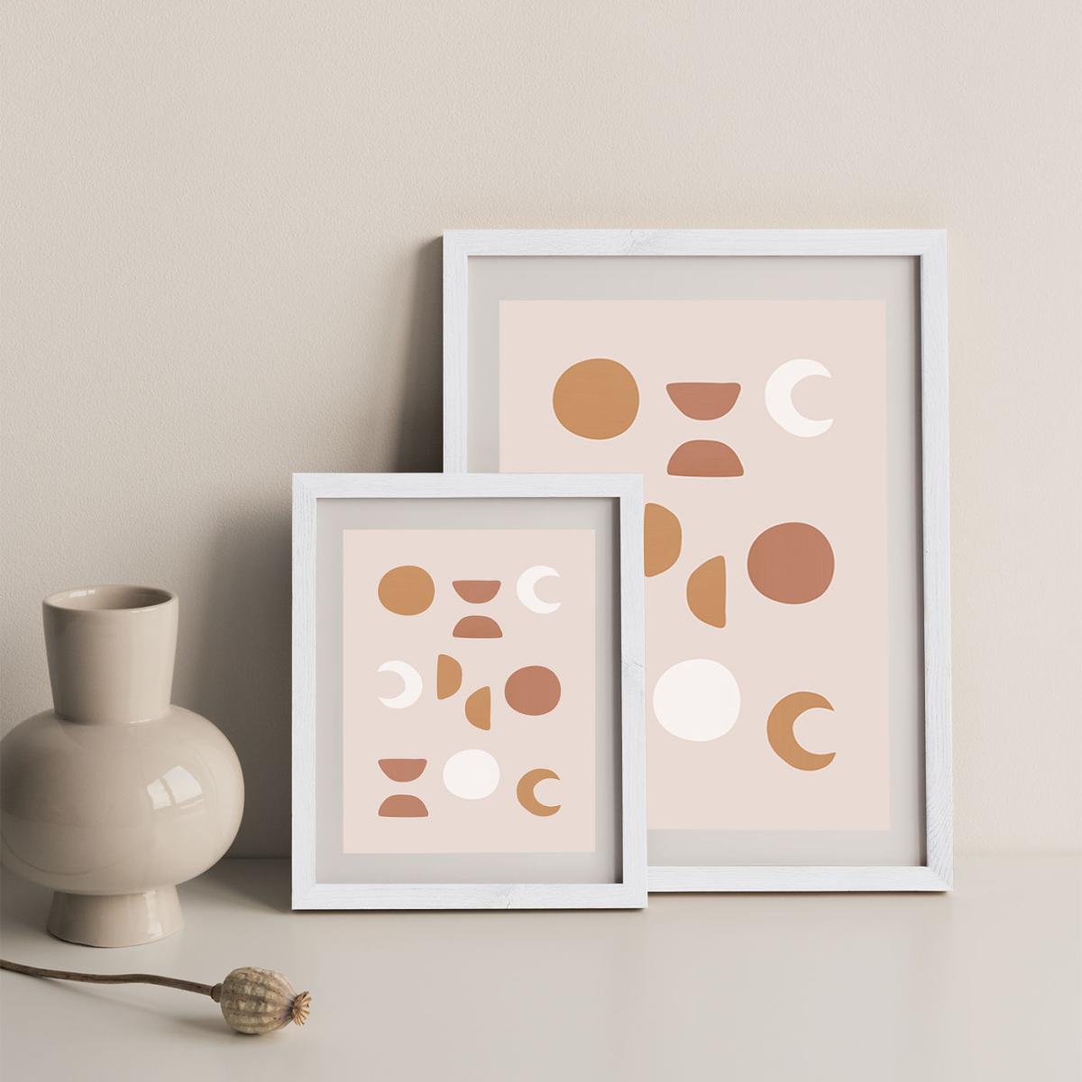 Blush Moon Phases Art Print White Frame – image 11