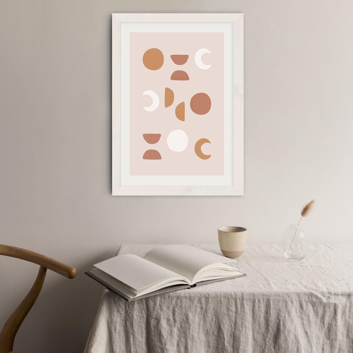 Blush Moon Phases Art Print White Frame – image 3