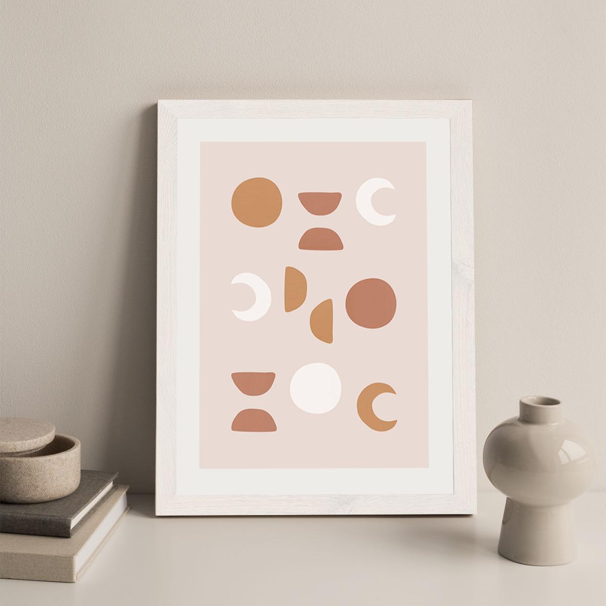 Blush Moon Phases Art Print White Frame – image 4