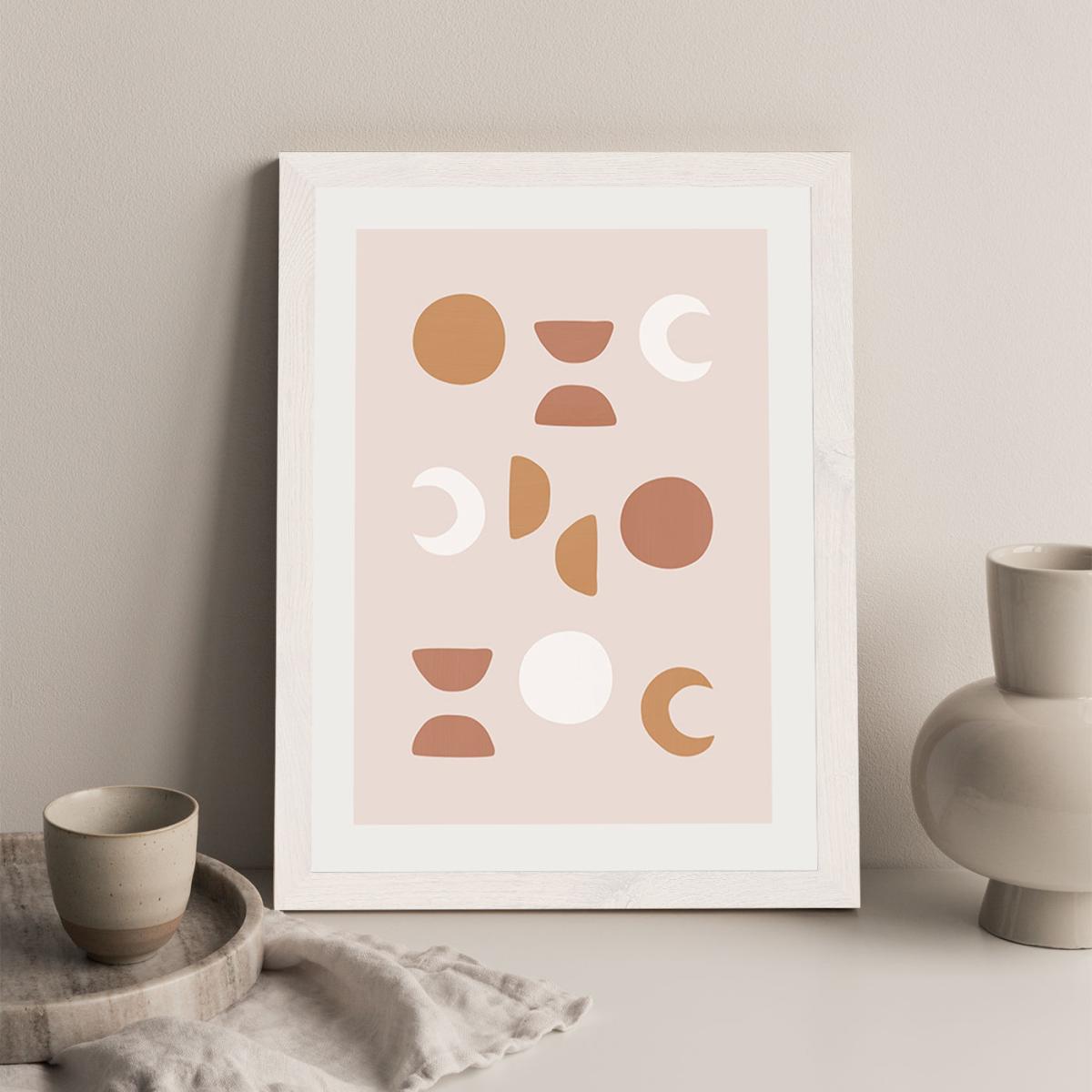 Blush Moon Phases Art Print White Frame – image 5
