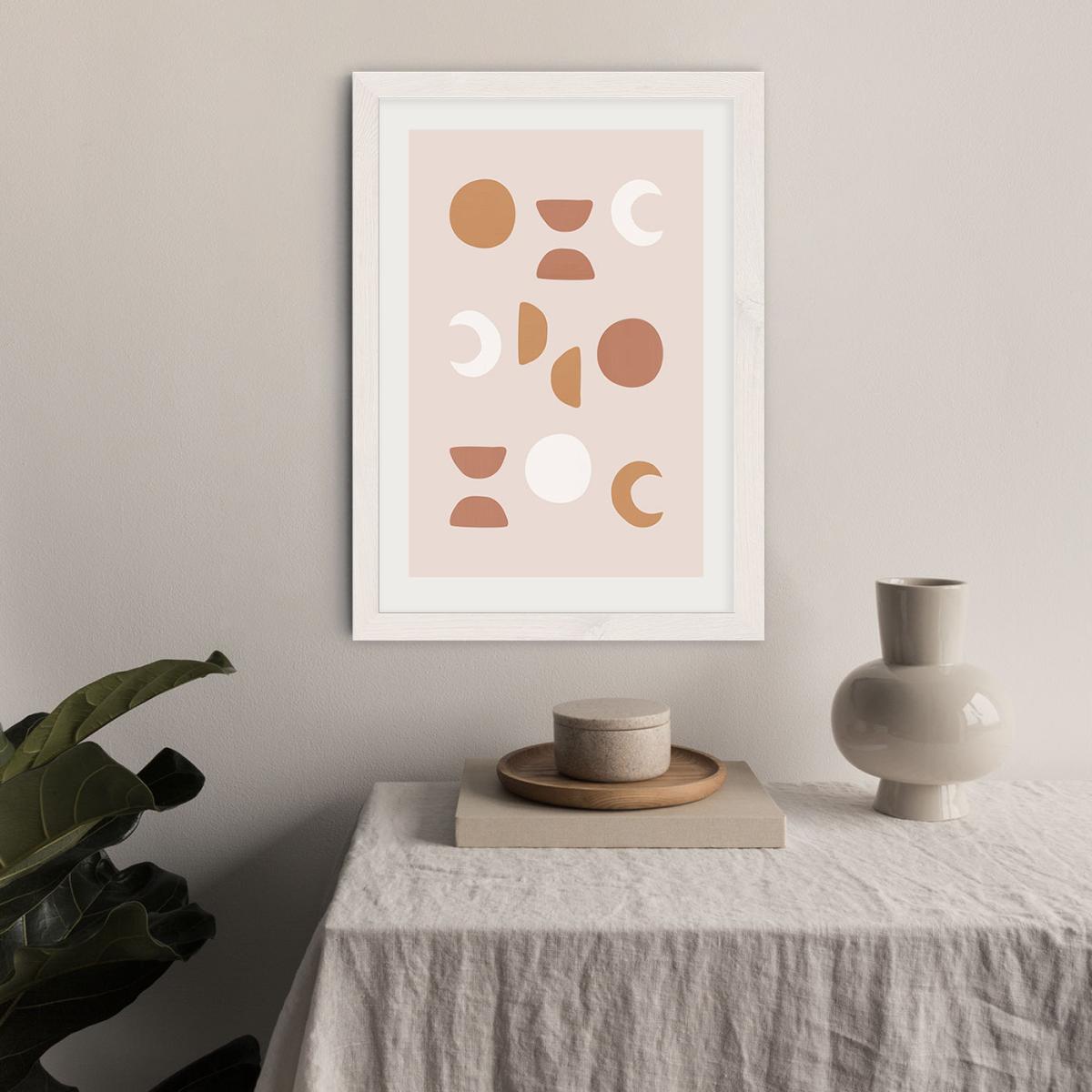 Blush Moon Phases Art Print White Frame – image 6