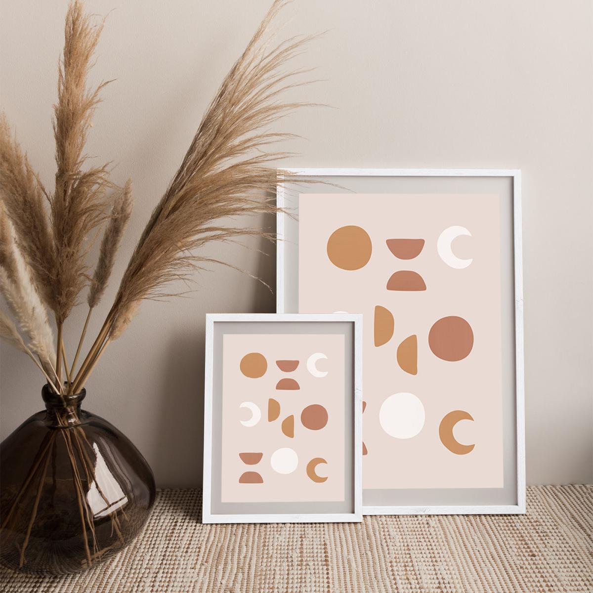 Blush Moon Phases Art Print White Frame – image 7