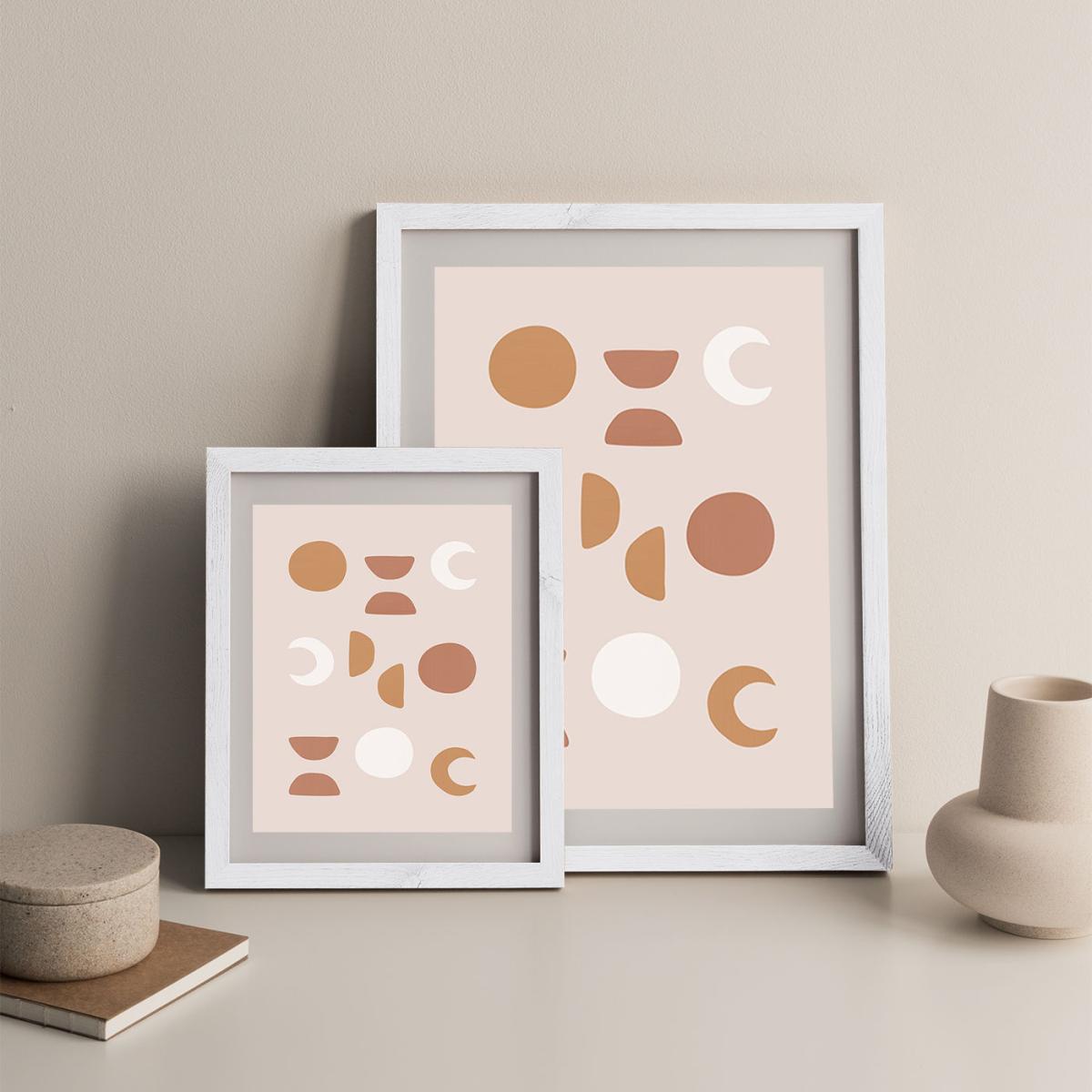 Blush Moon Phases Art Print White Frame – image 8