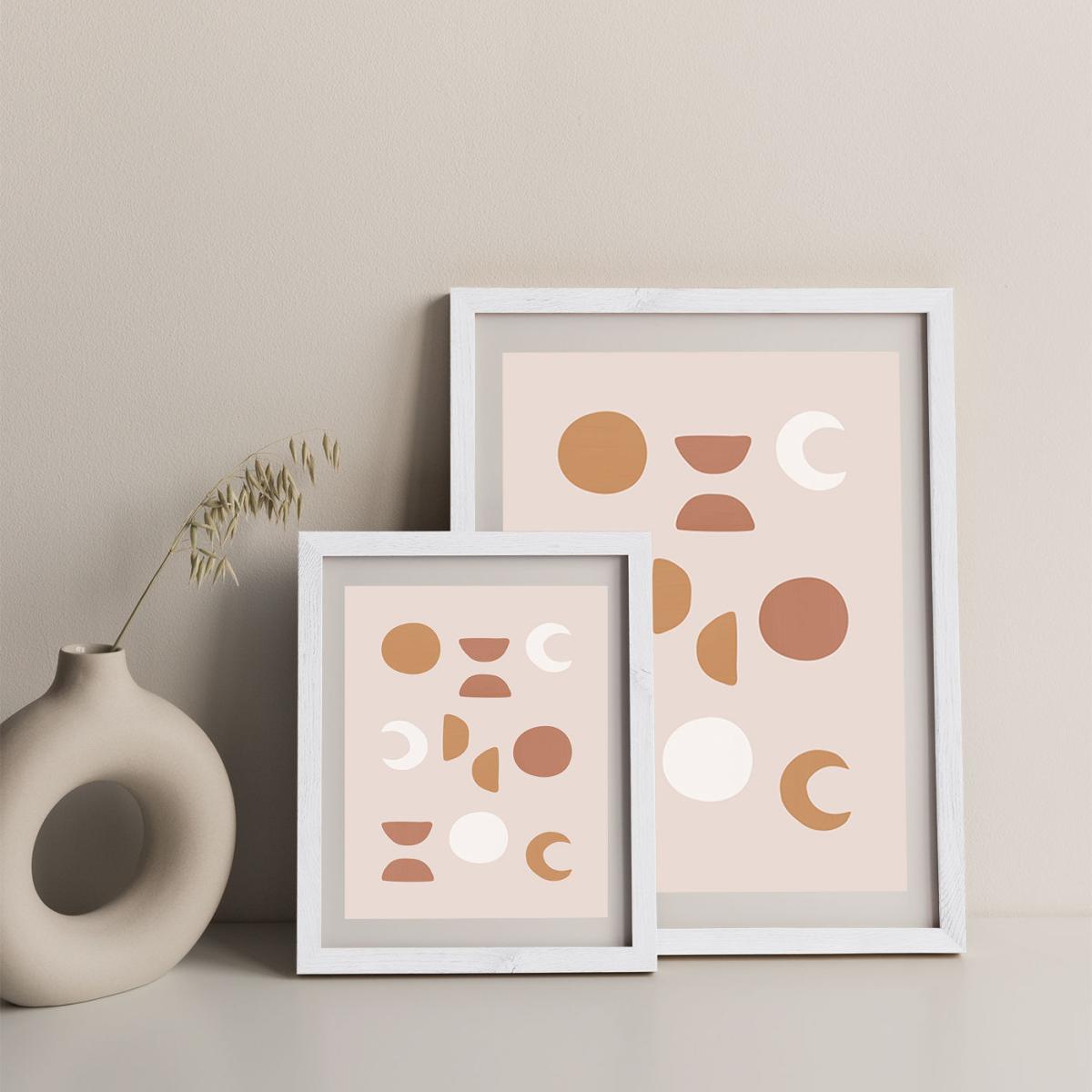 Blush Moon Phases Art Print White Frame – image 9