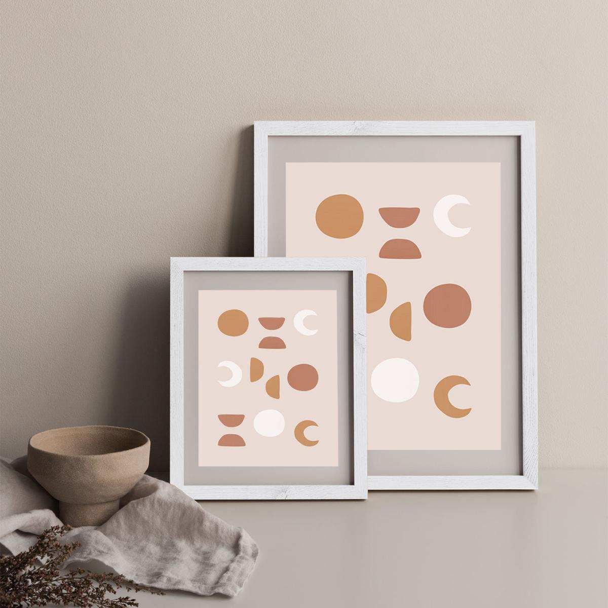 Blush Moon Phases Art Print White Frame – image 10