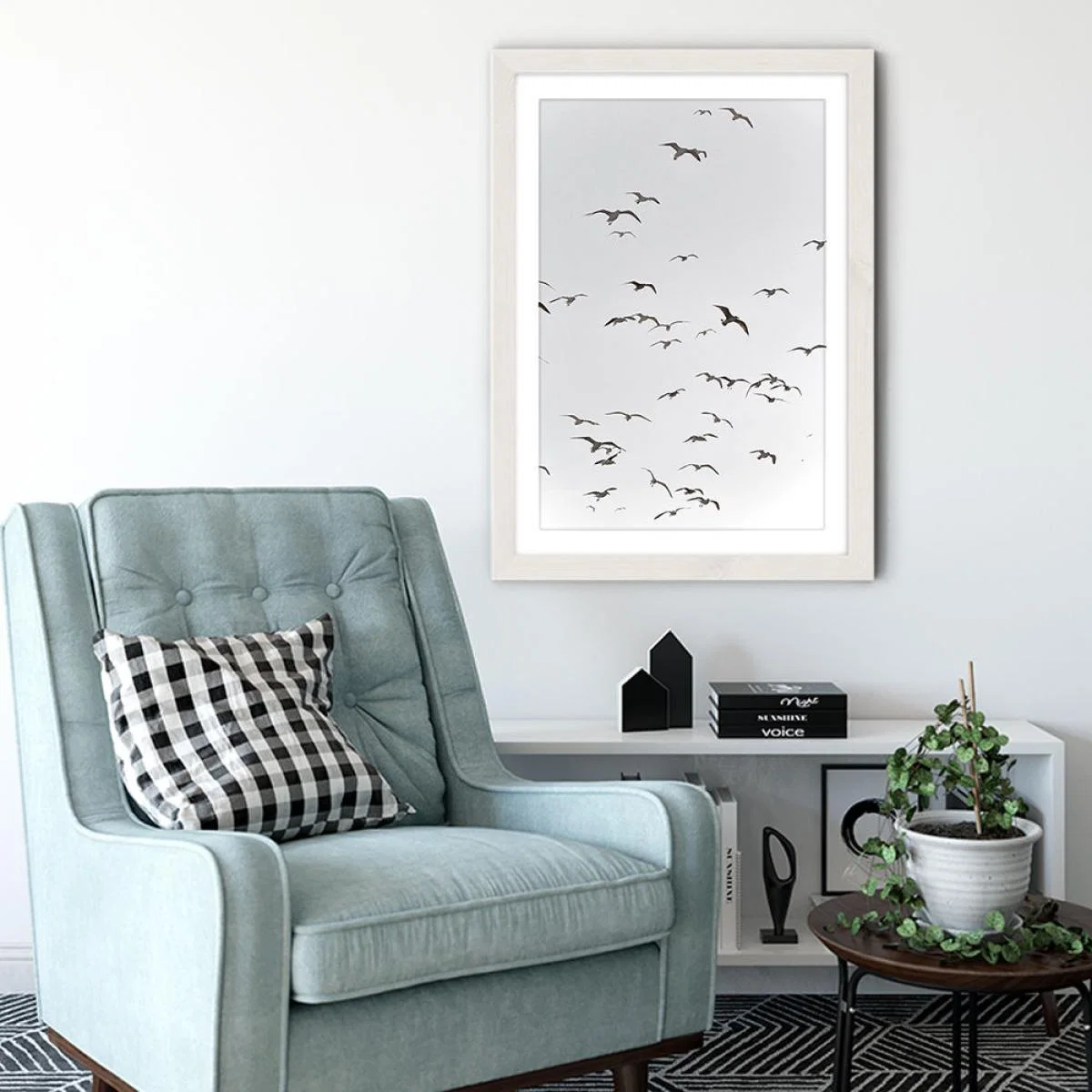 Fly High Art Print White Frame – image 4