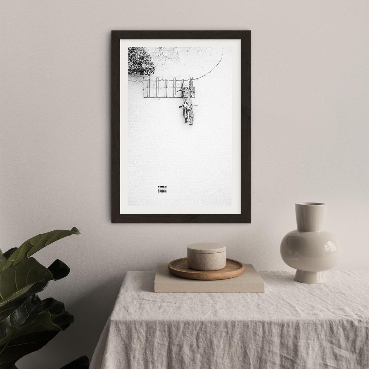 Winter White Bikes Art Print Black Frame – image 6
