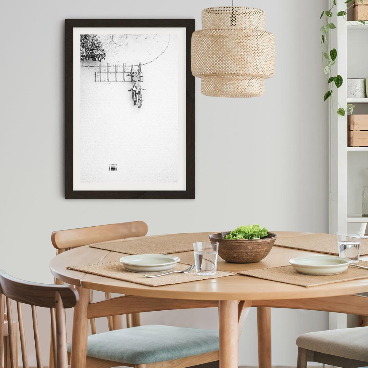 Winter White Bikes Art Print Black Frame – image 7