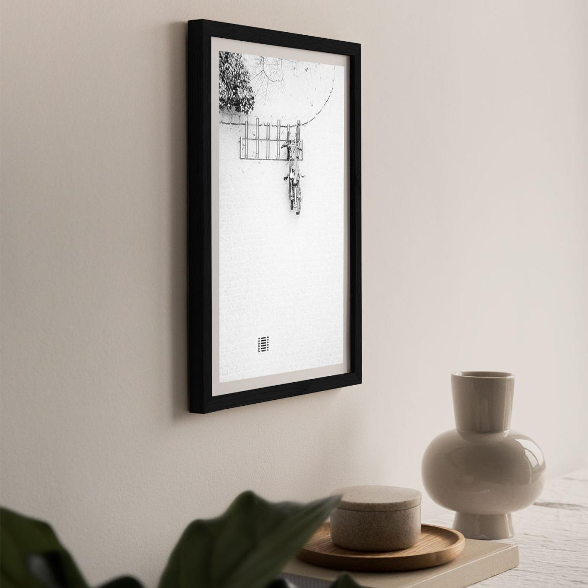 Winter White Bikes Art Print Black Frame – image 10