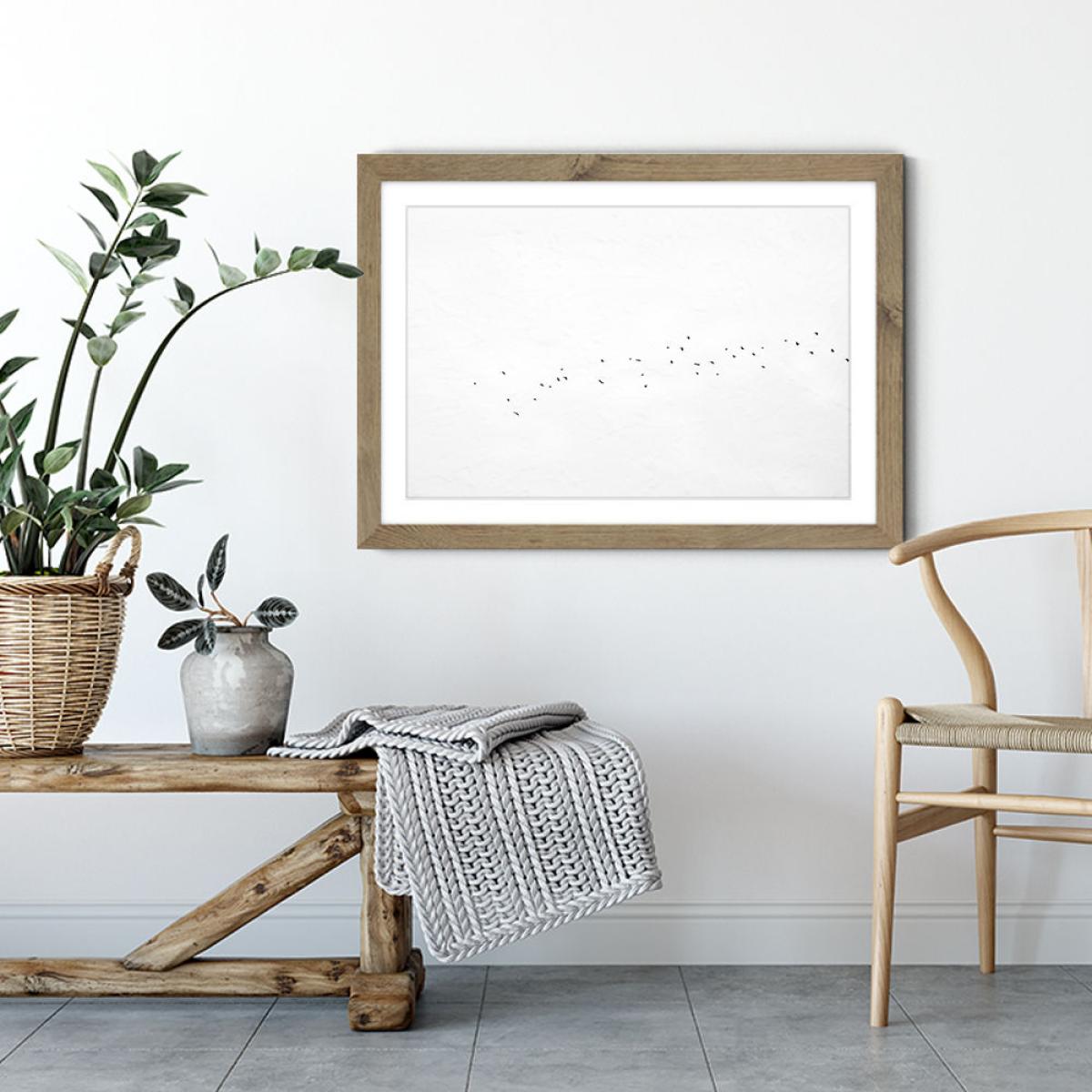 Land Ink 1 Art Print Oak Frame – image 3