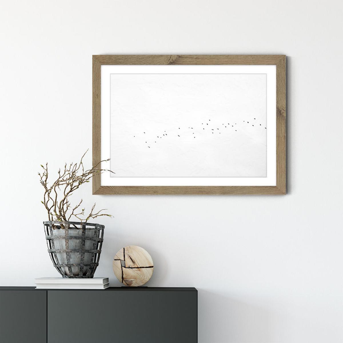 Land Ink 1 Art Print Oak Frame – image 4