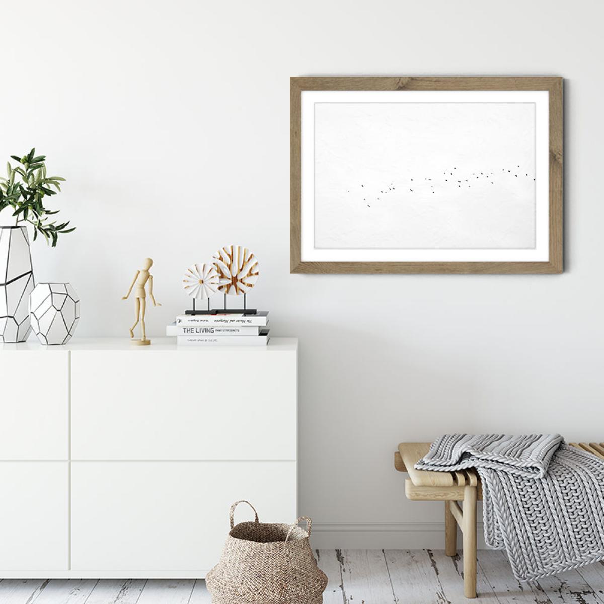 Land Ink 1 Art Print Oak Frame – image 5