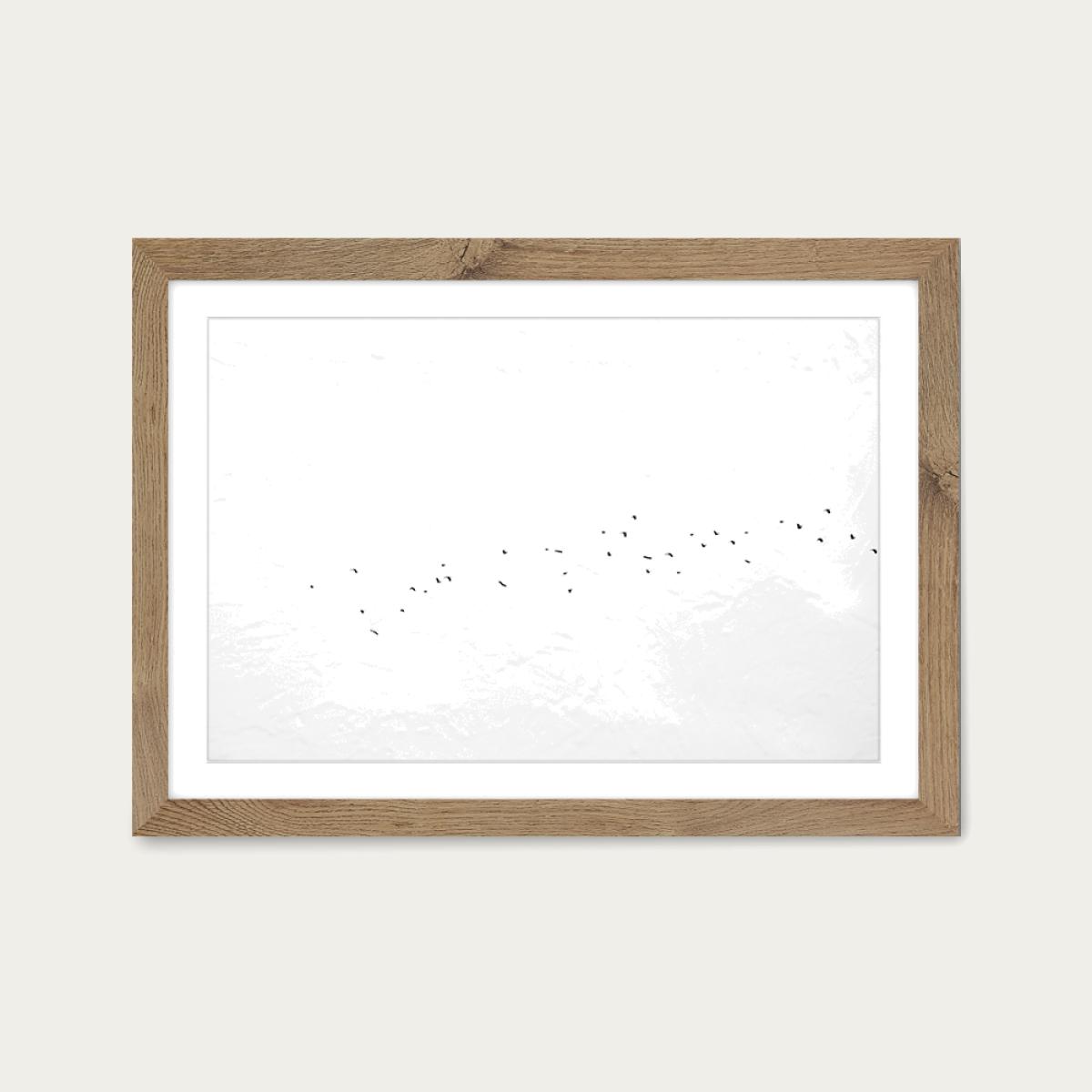 Land Ink 1 Art Print Oak Frame – image 1