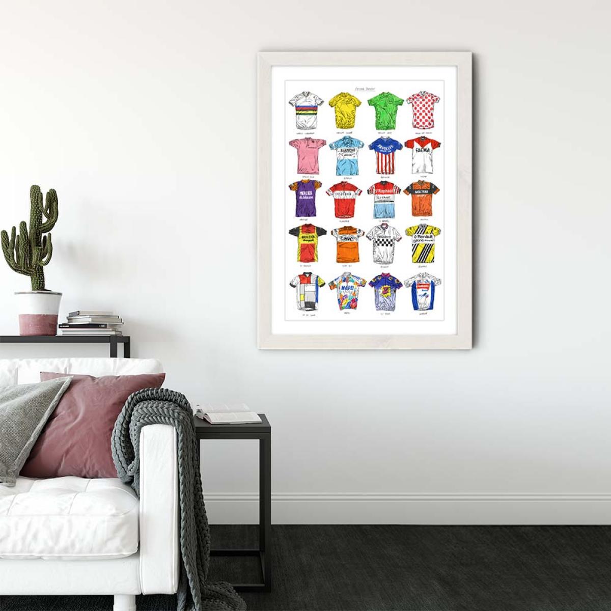 White Frame Cycling Jerseys Edition 1 Art Print – image 3