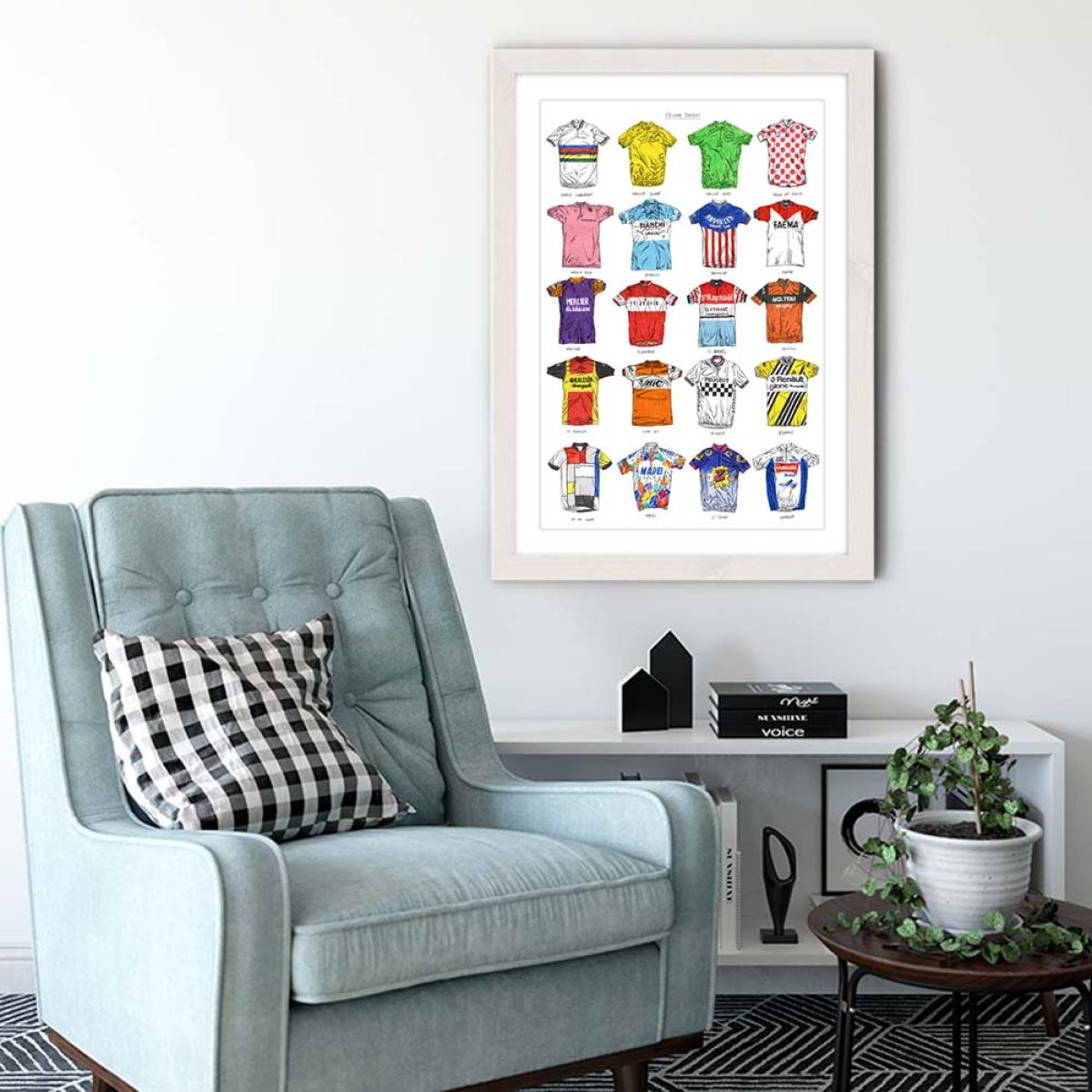 White Frame Cycling Jerseys Edition 1 Art Print – image 4