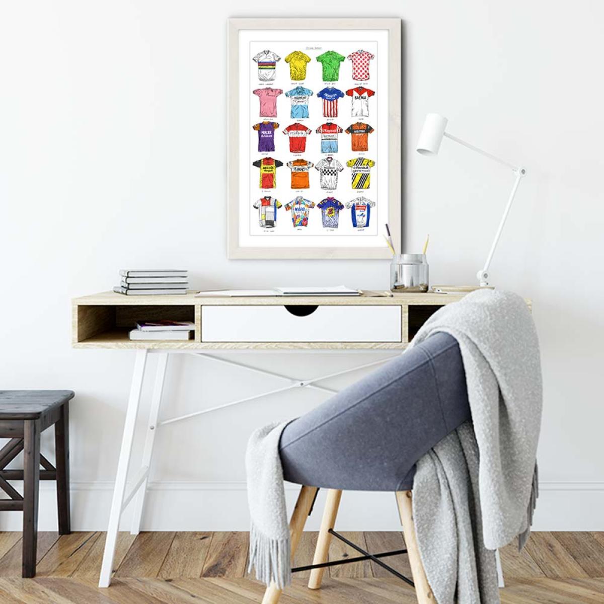 White Frame Cycling Jerseys Edition 1 Art Print – image 5