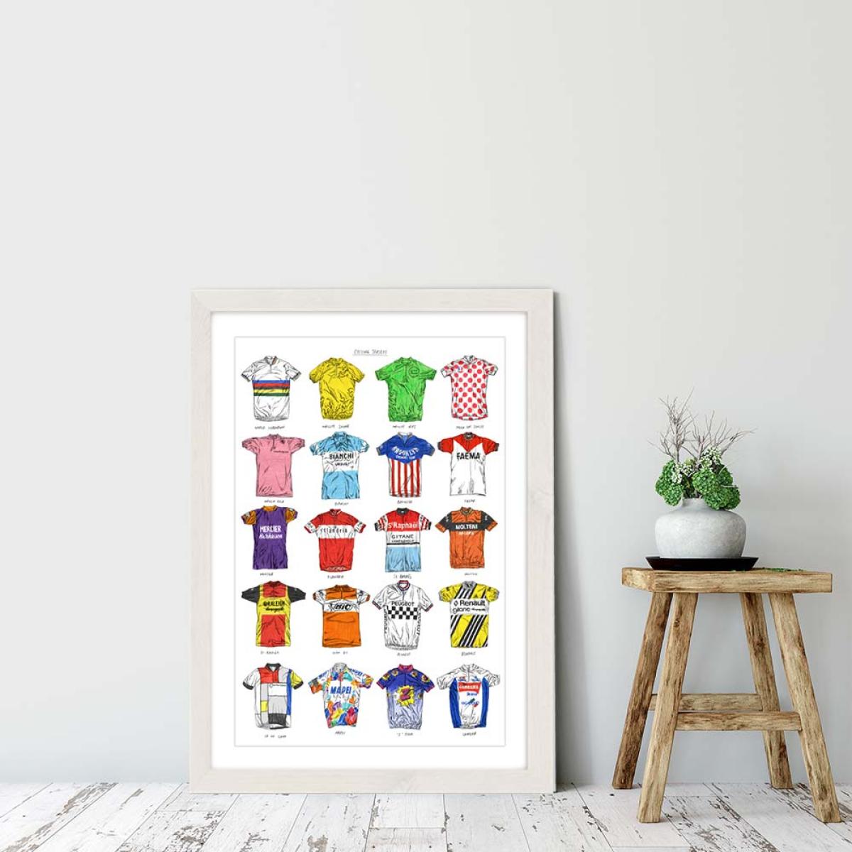White Frame Cycling Jerseys Edition 1 Art Print – image 6