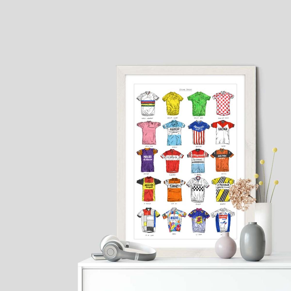 White Frame Cycling Jerseys Edition 1 Art Print – image 7