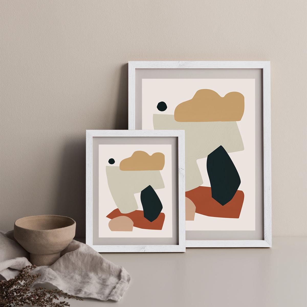 Collage Earth I Art Print White Frame – image 12