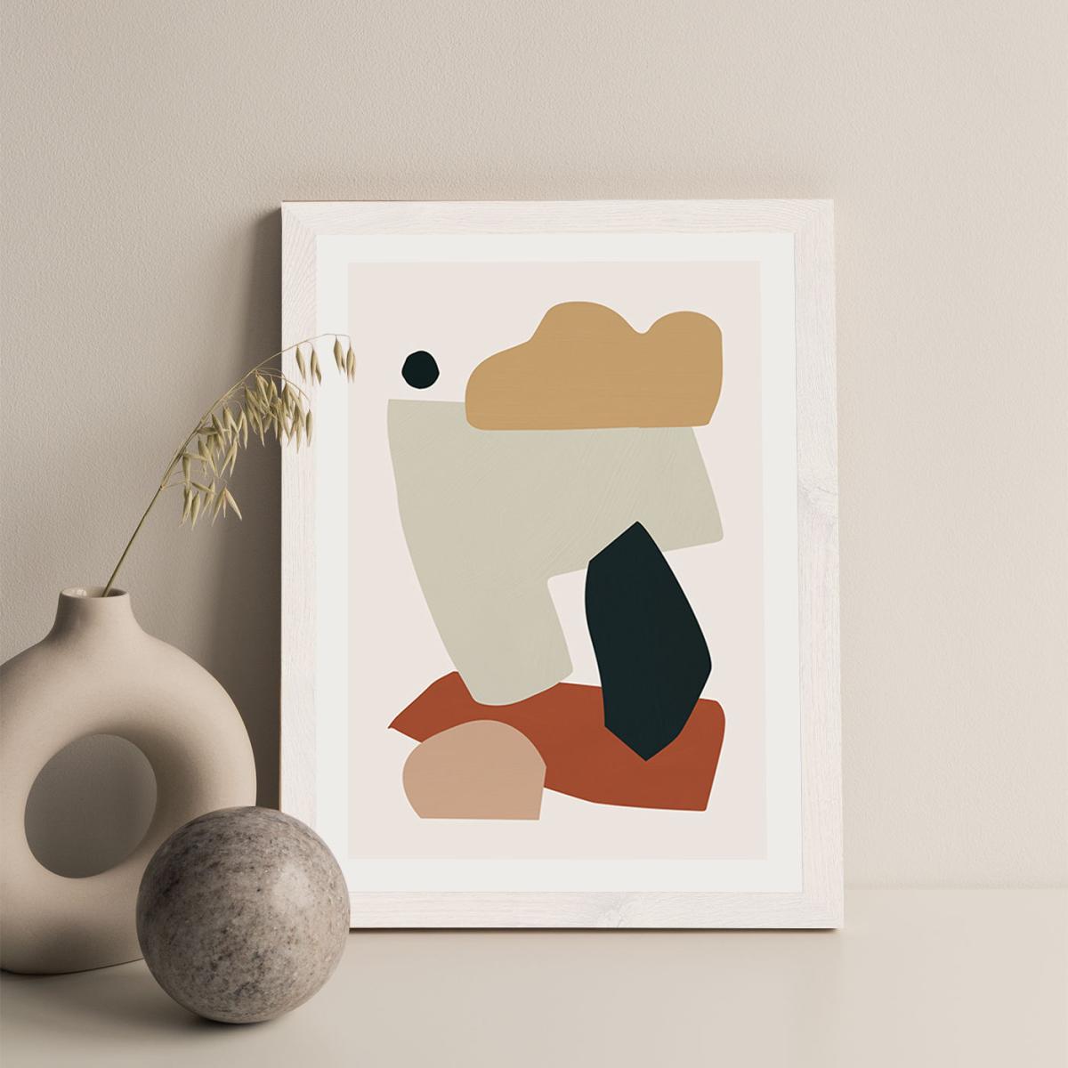 Collage Earth I Art Print White Frame – image 3