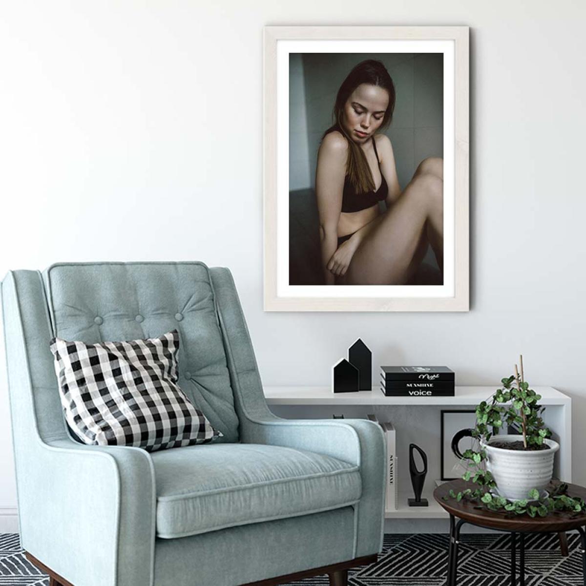 In The Bathroom Art Print White Frame – image 4