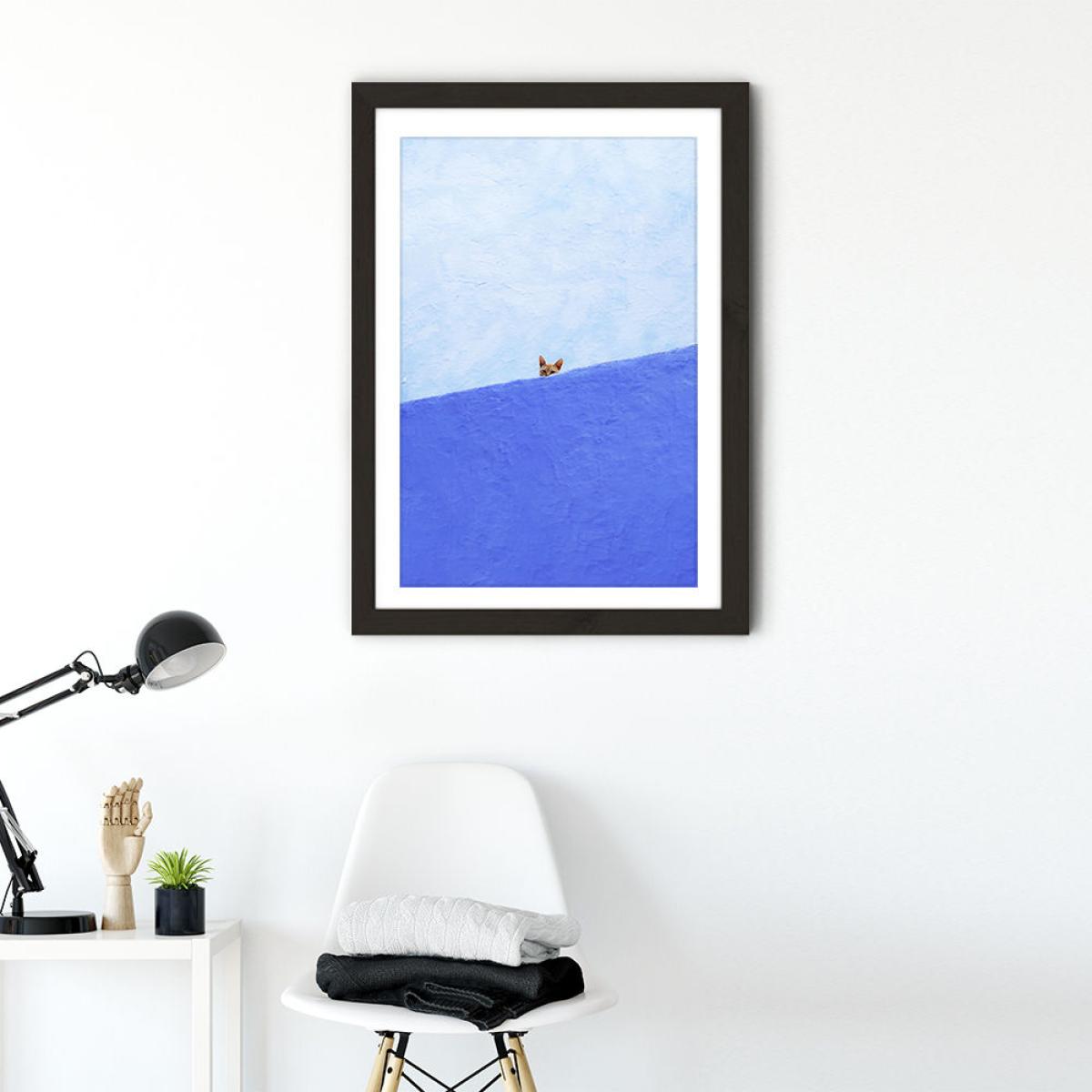 Spy Cat Art Print Black Frame – image 3