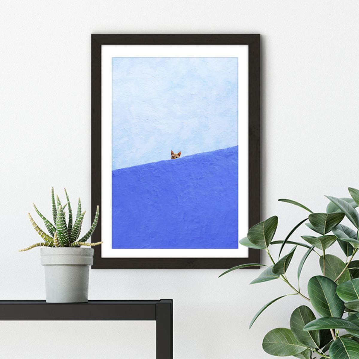 Spy Cat Art Print Black Frame – image 4