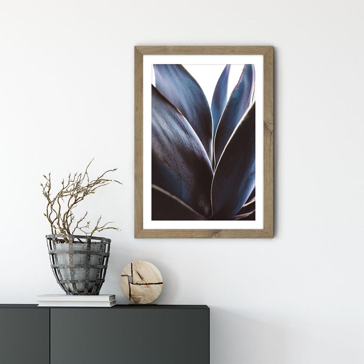Blue Agave Art Print Oak Frame – image 2