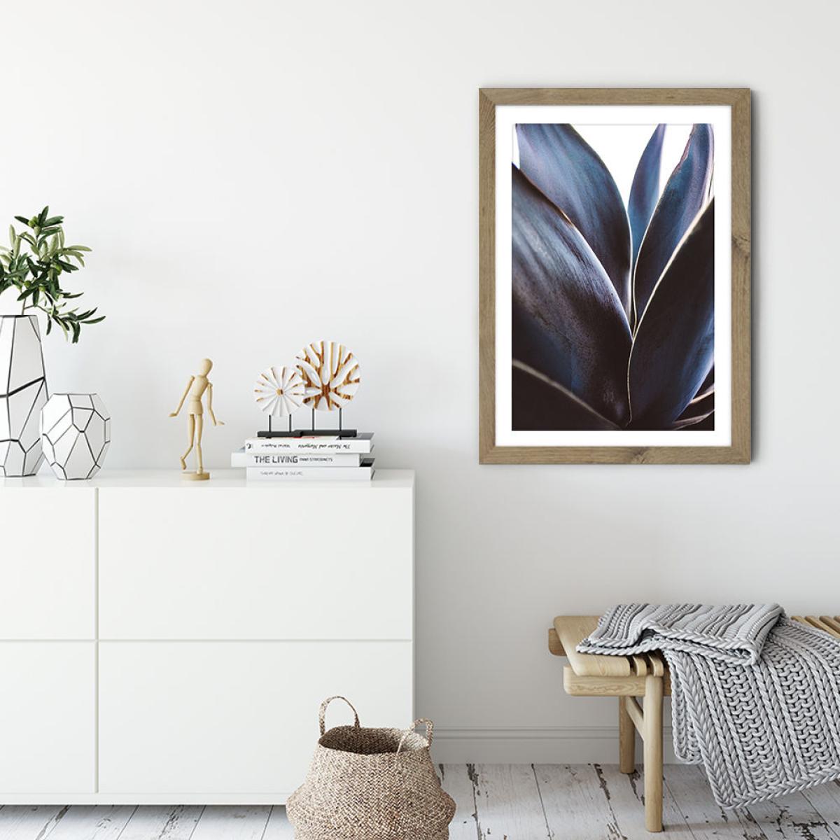 Blue Agave Art Print Oak Frame – image 3